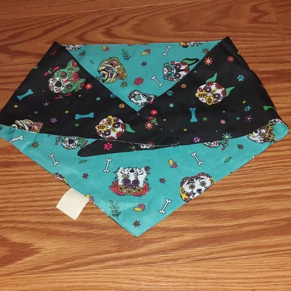 Cat Woof Pets Day of The Dead Dog Bandanas Handkerchiefs Dog Fall Bandanas SzM
